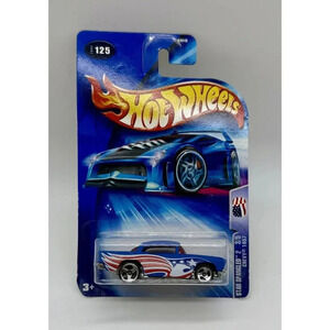 Hot Wheels '57‎ Chevy Blue 2004 #125 Star Spangled 2 #3/5 5SP Wheels New on Card